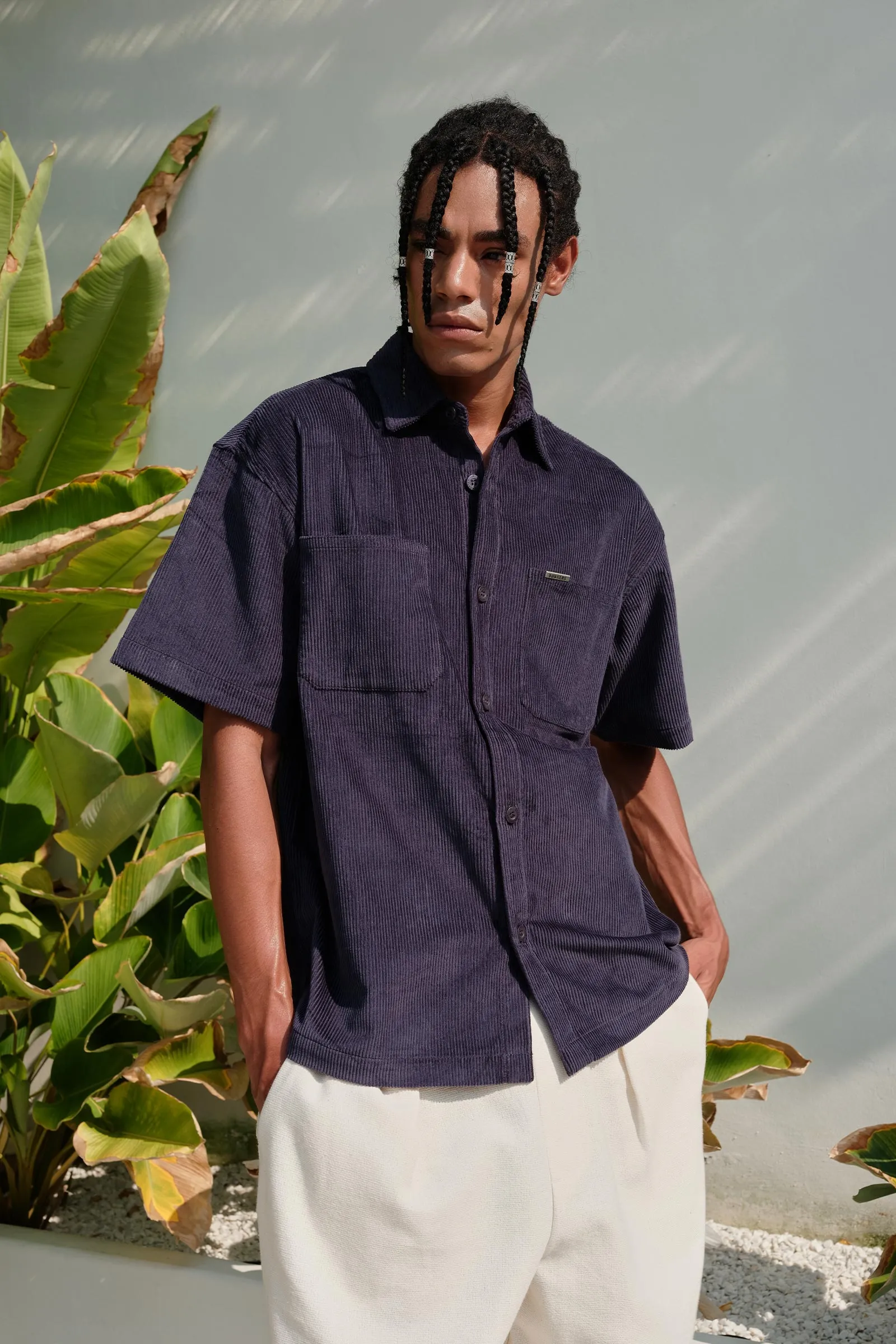 Navy Blue Corduroy Shirt