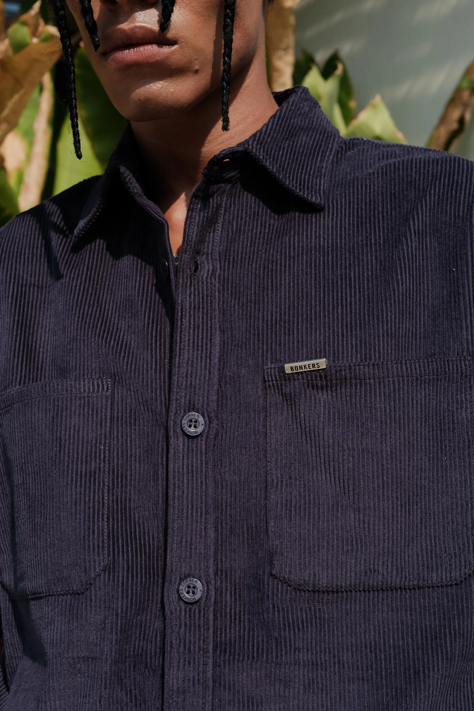 Navy Blue Corduroy Shirt