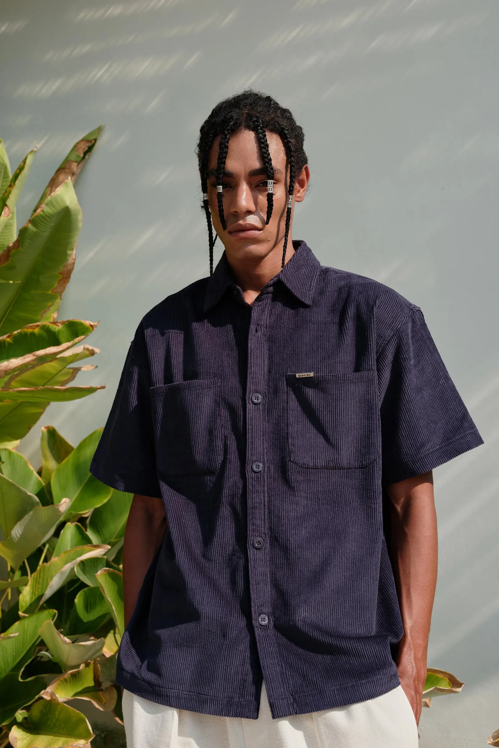 Navy Blue Corduroy Shirt