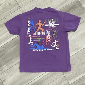 NEW Vintage 1996 Summer Olympics Boys T-Shirt, Size 10-12, 2-Sided Graphic, Purple