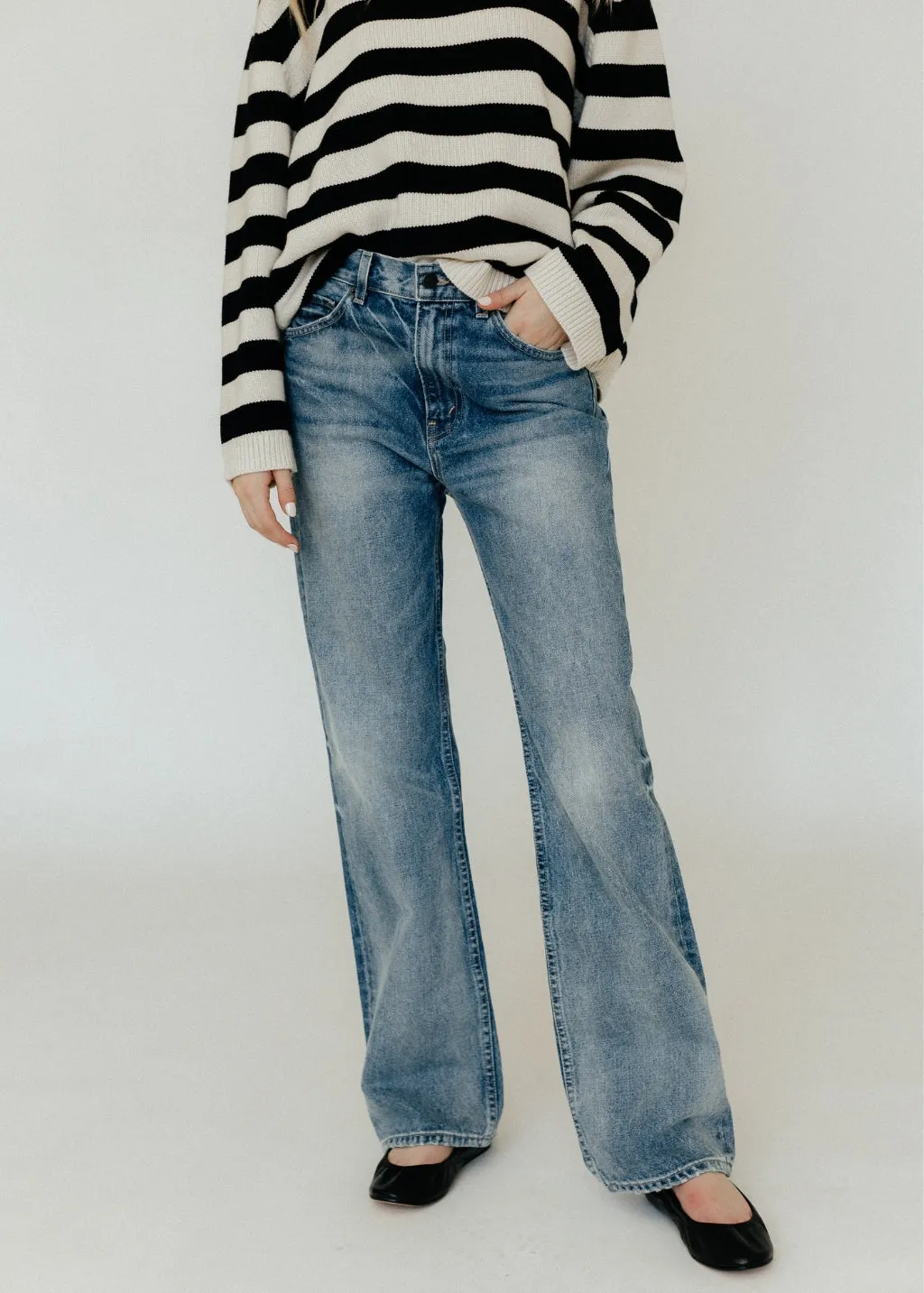 Nili Lotan Womens Mitchell Jeans in Light Summer Wash.