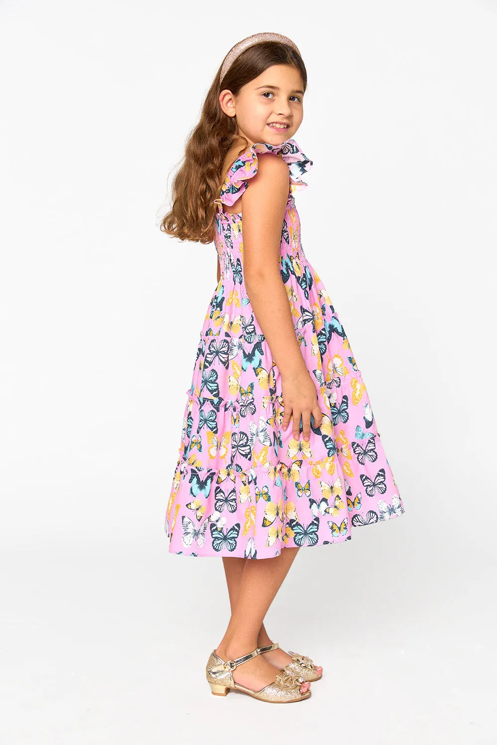 Nori Girl's Dress - Feelin' Butterflies