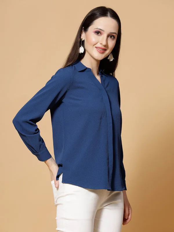 Odour Free Spread Collar Long Sleeves Formal Shirt For Women