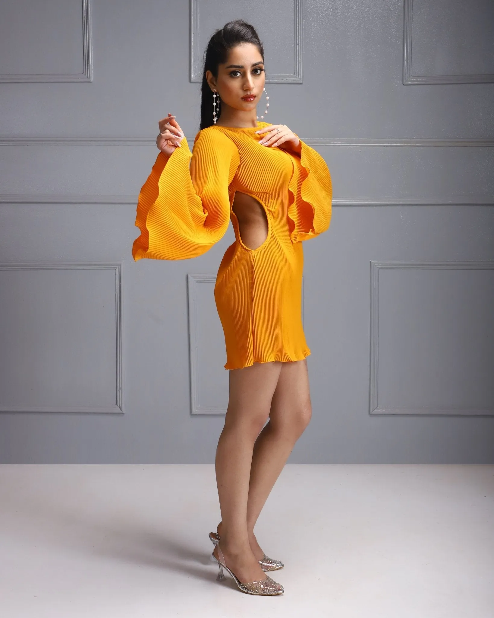 Orange Bell Sleeve Dress