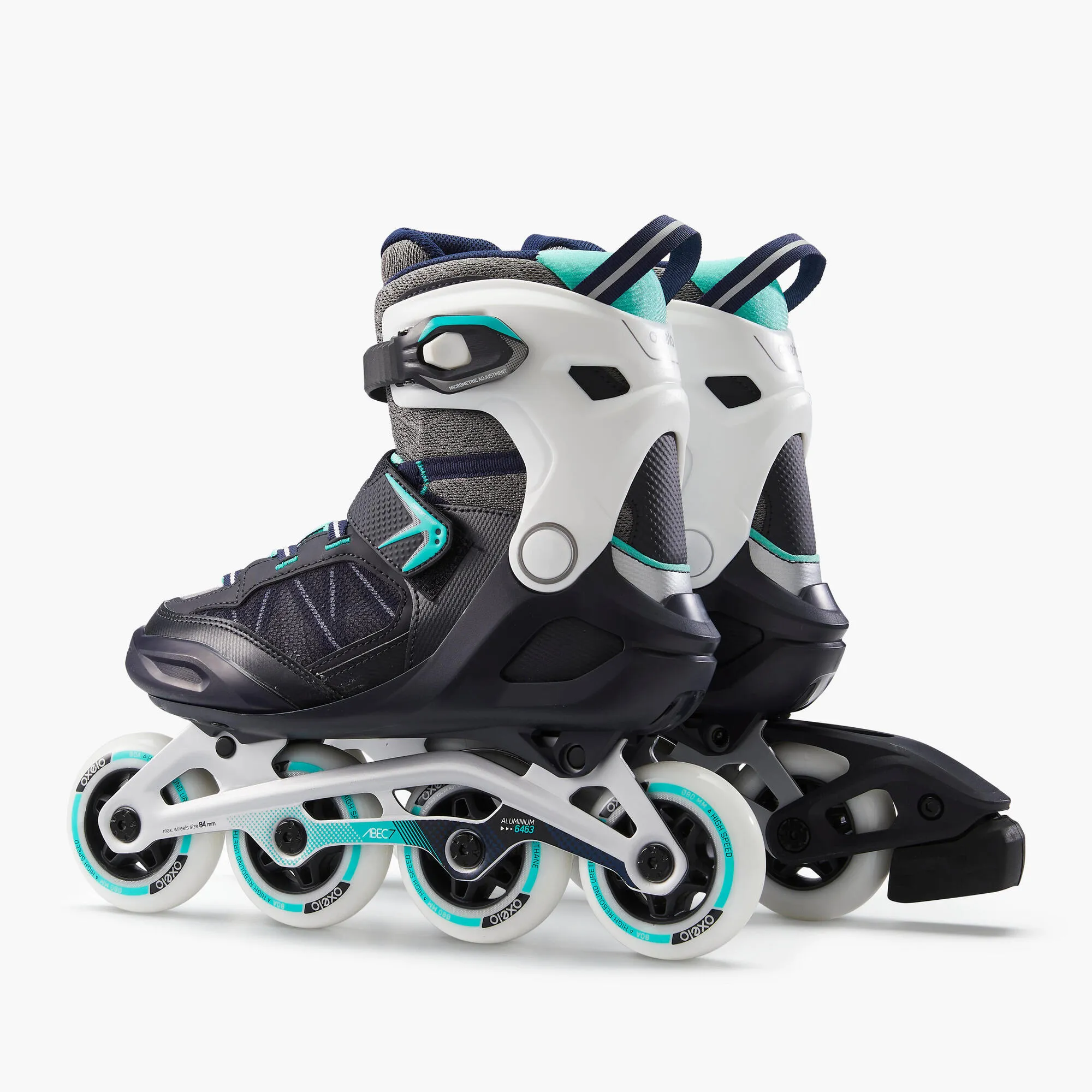 Oxelo FIT500 Inline Fitness Roller Skate Aluminium 80mm 80A Women