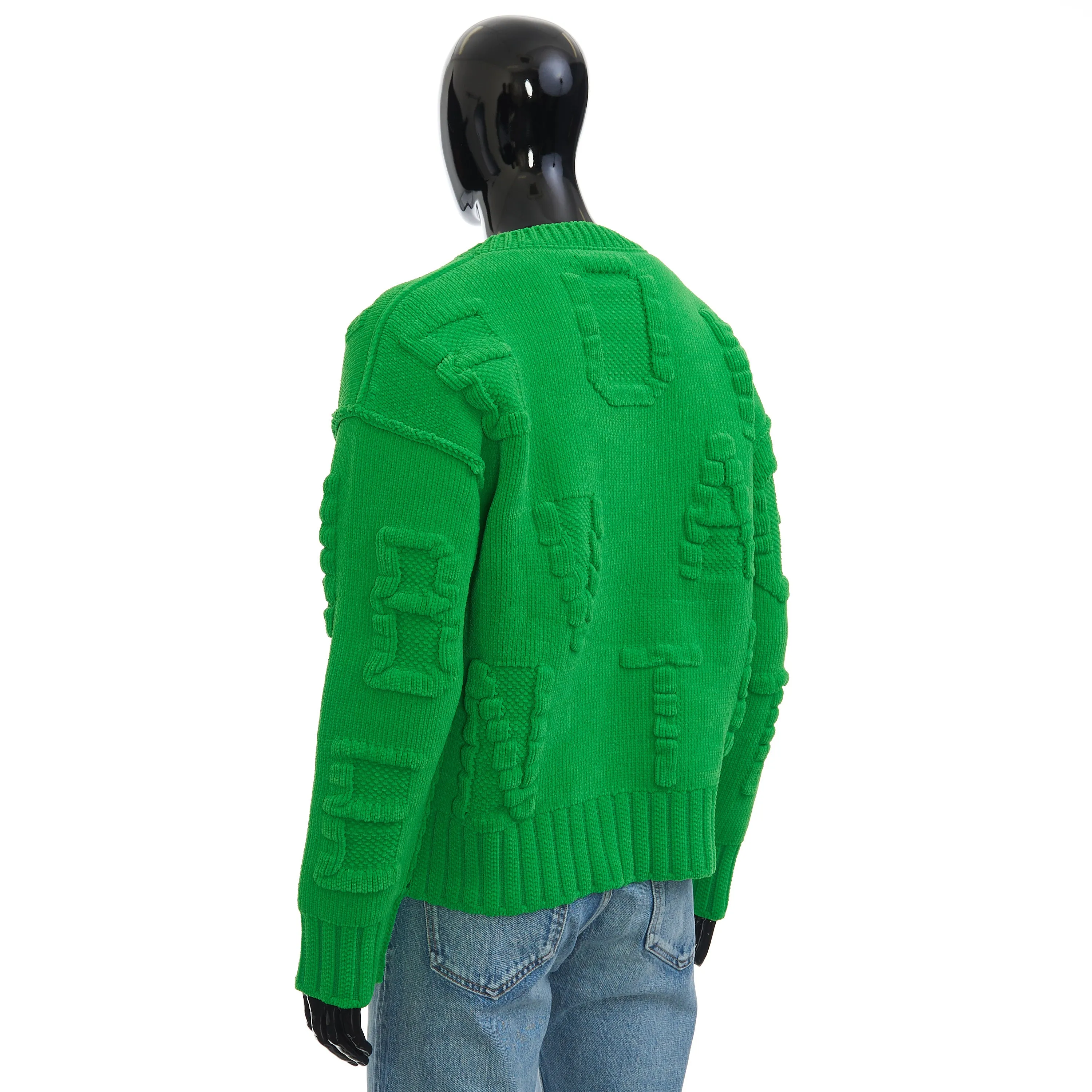 Parakeet Green Alphabet Chenille Sweater