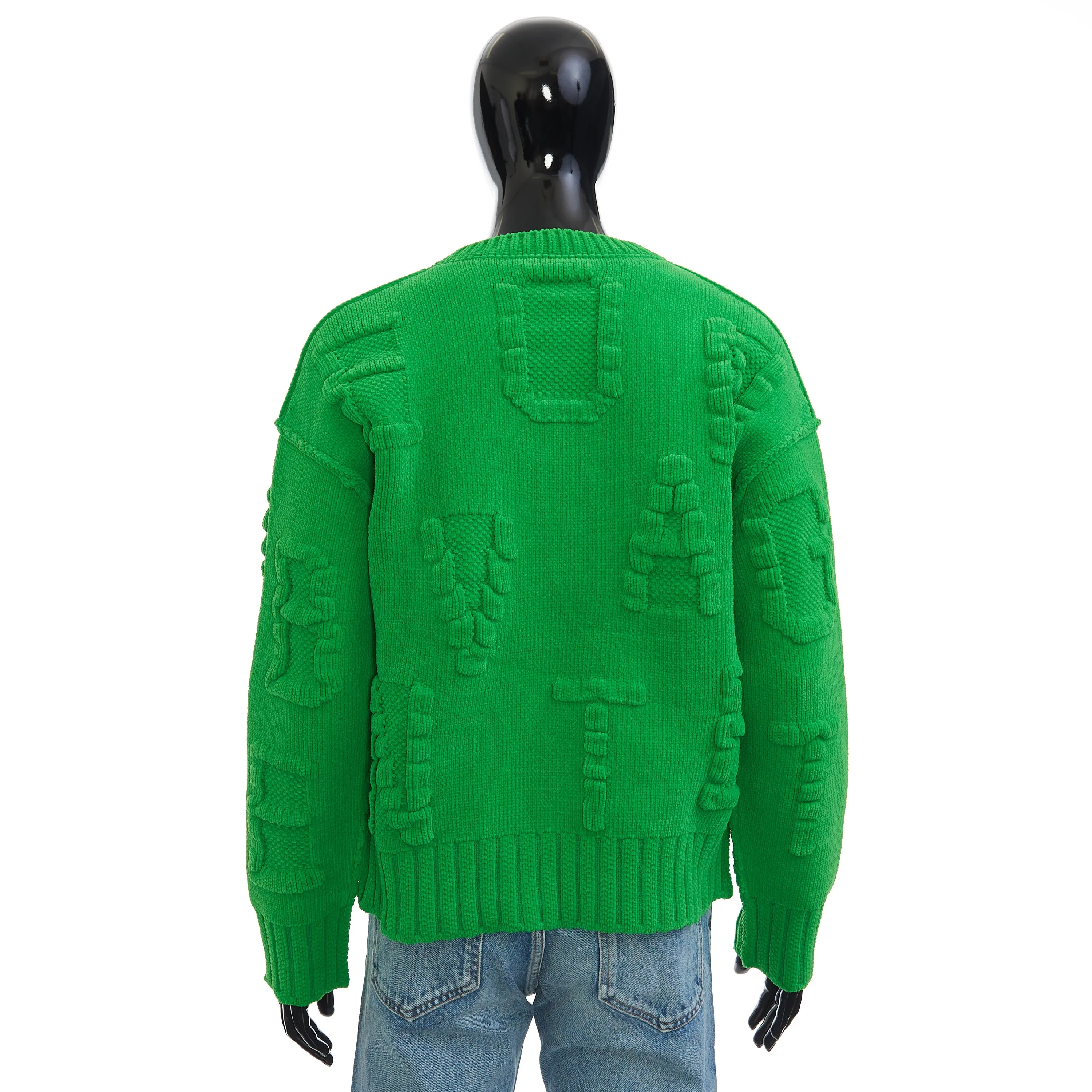 Parakeet Green Alphabet Chenille Sweater