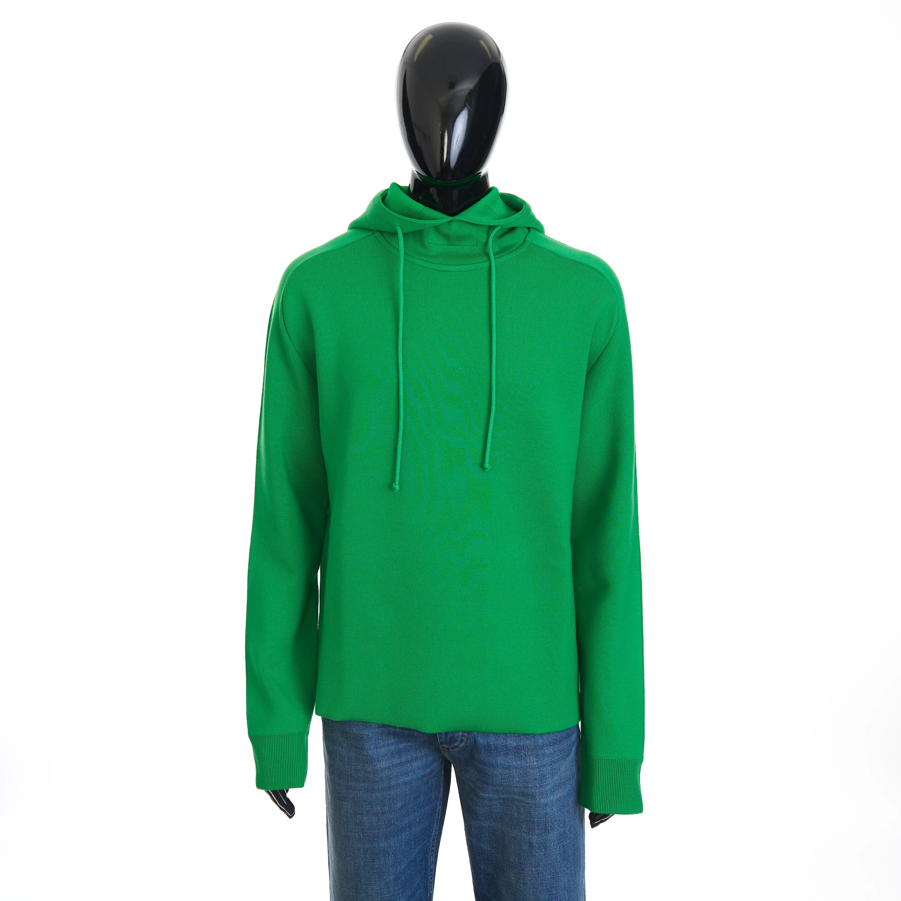 Parakeet Green Lightweight Double Merino Wool Hooded Jumper