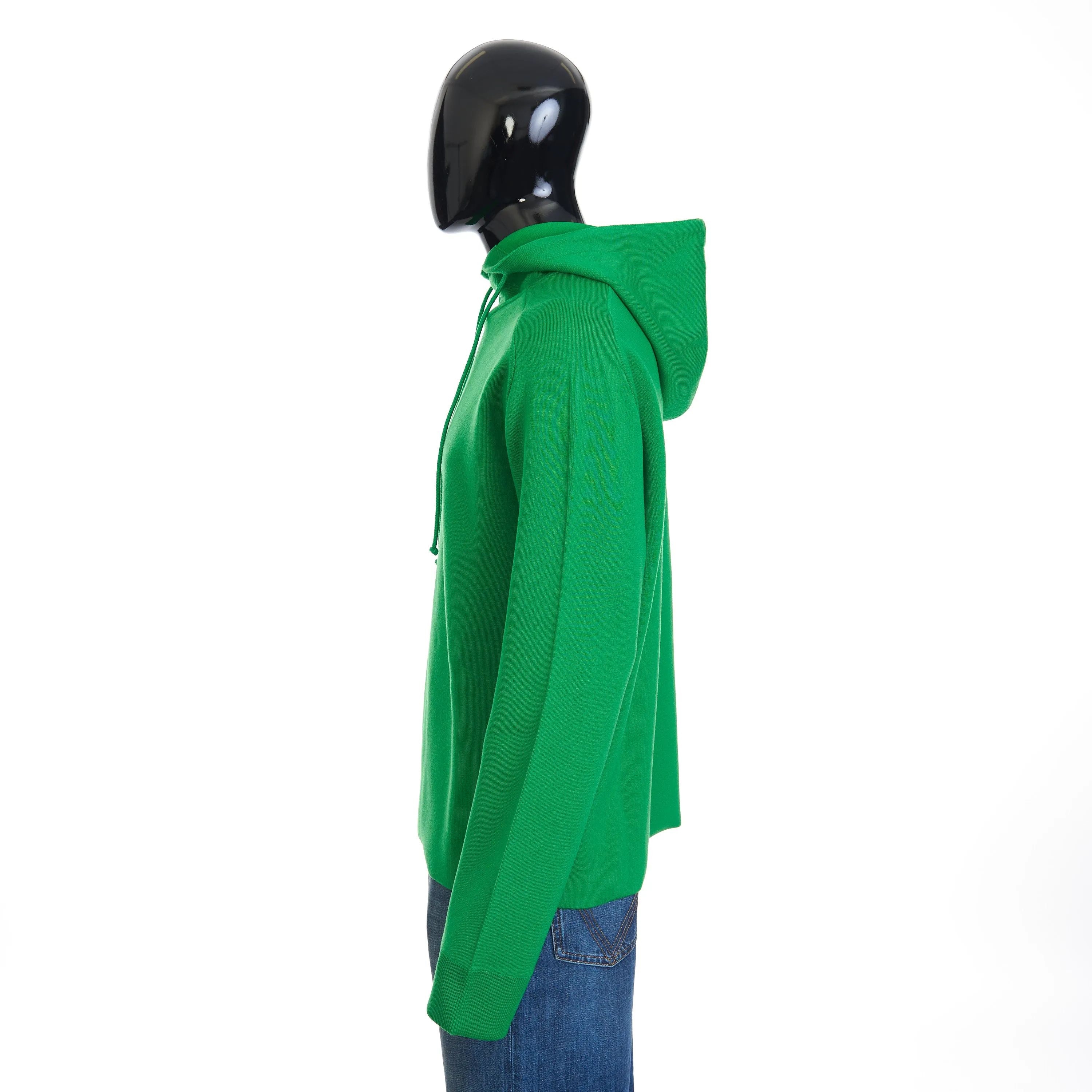 Parakeet Green Lightweight Double Merino Wool Hooded Jumper