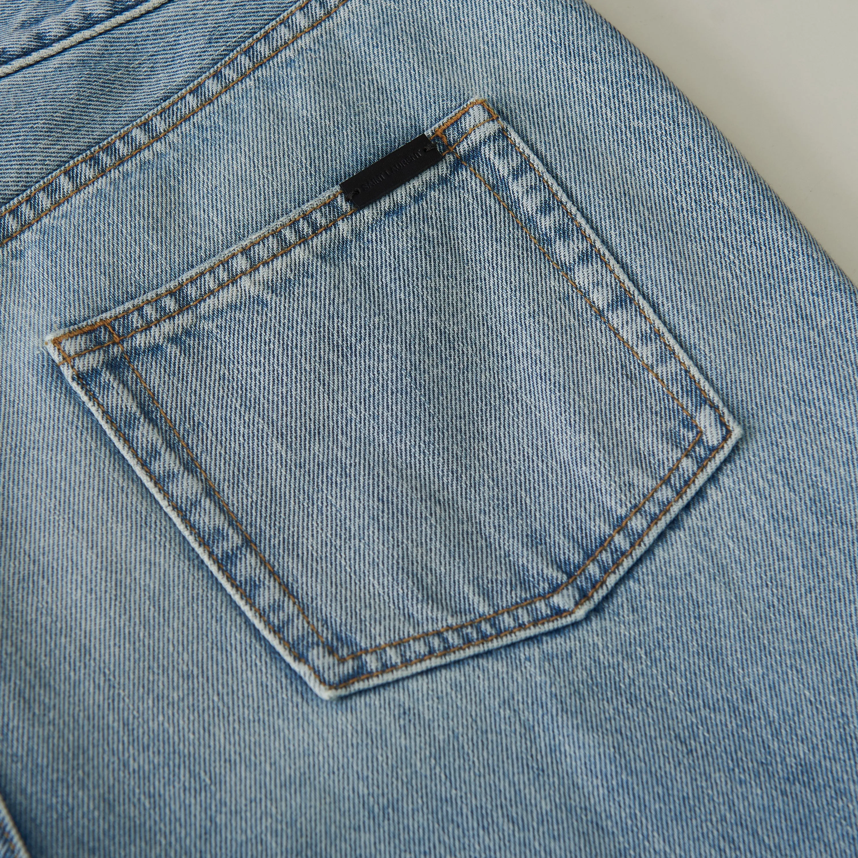 Relaxed Fit Jeans - Clear Blue Denim, Mid Rise, Five Pocket