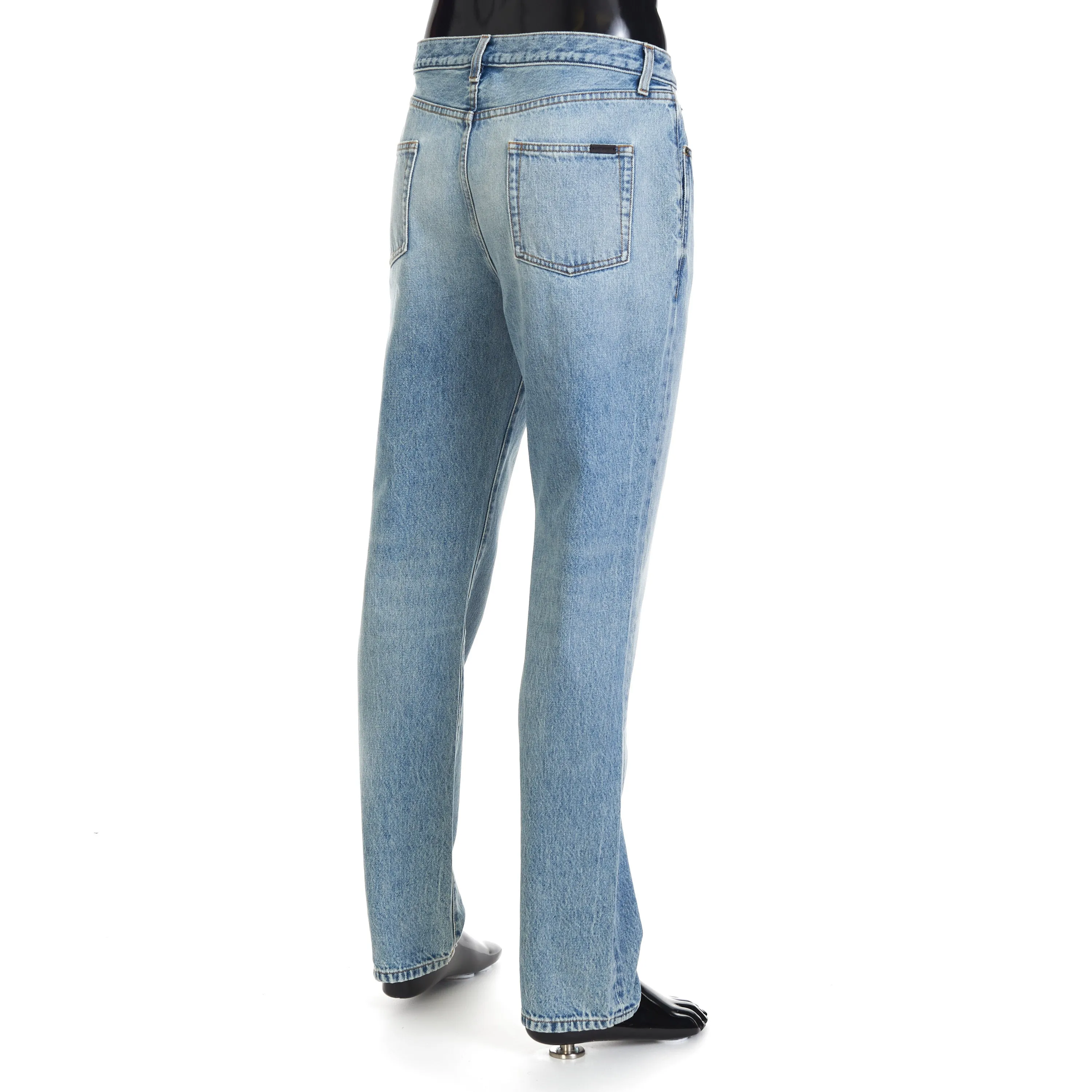 Relaxed Fit Jeans - Clear Blue Denim, Mid Rise, Five Pocket