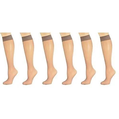 Sierra Socks Stay Up Knee Hi 6-Pair Pack Nylon Socks