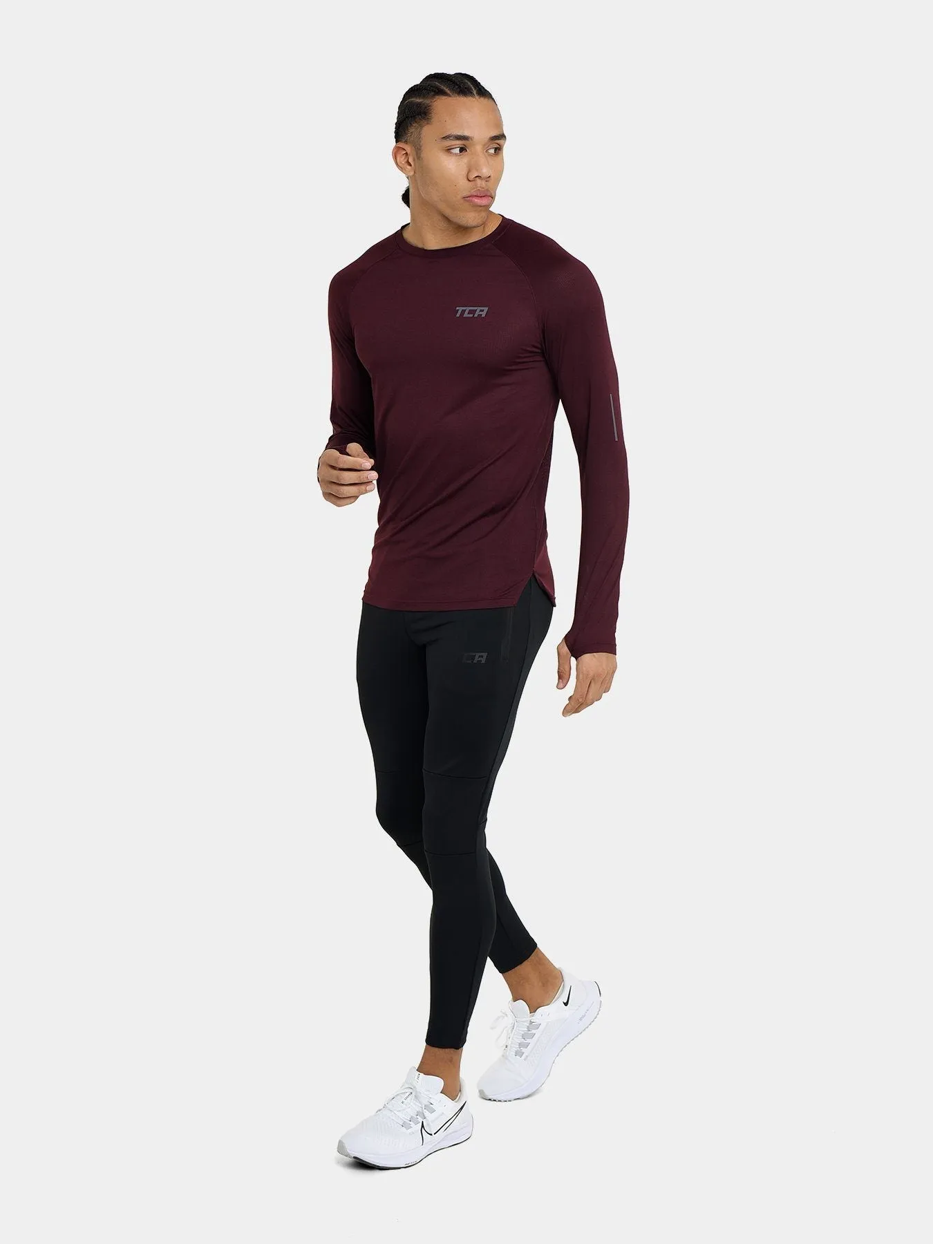 Sonic Long Sleeve Crew Neck Running Top With Thumbholes & Reflective Strips