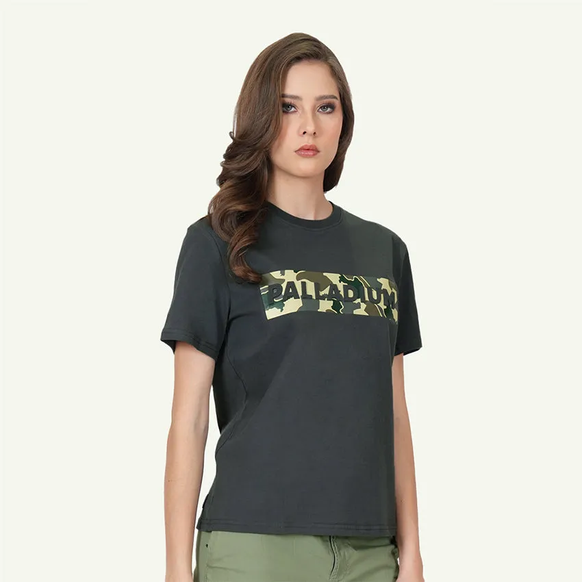 S/S TEE CAMO BANNER WOMEN'S T-SHIRT - EBONY