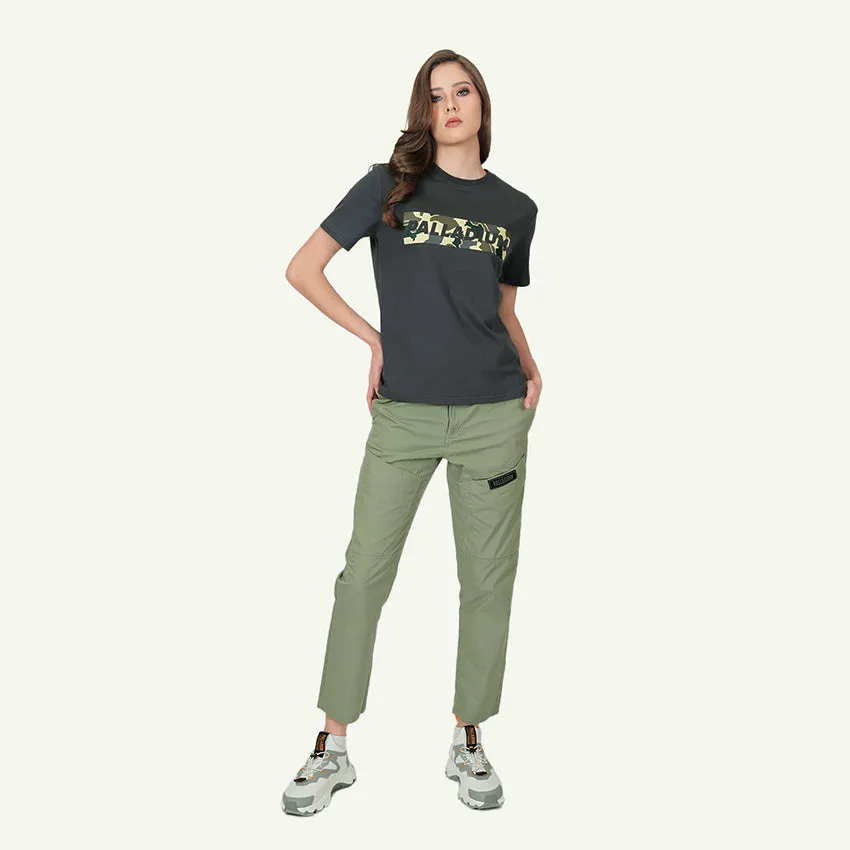 S/S TEE CAMO BANNER WOMEN'S T-SHIRT - EBONY