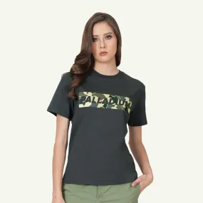 S/S TEE CAMO BANNER WOMEN'S T-SHIRT - EBONY