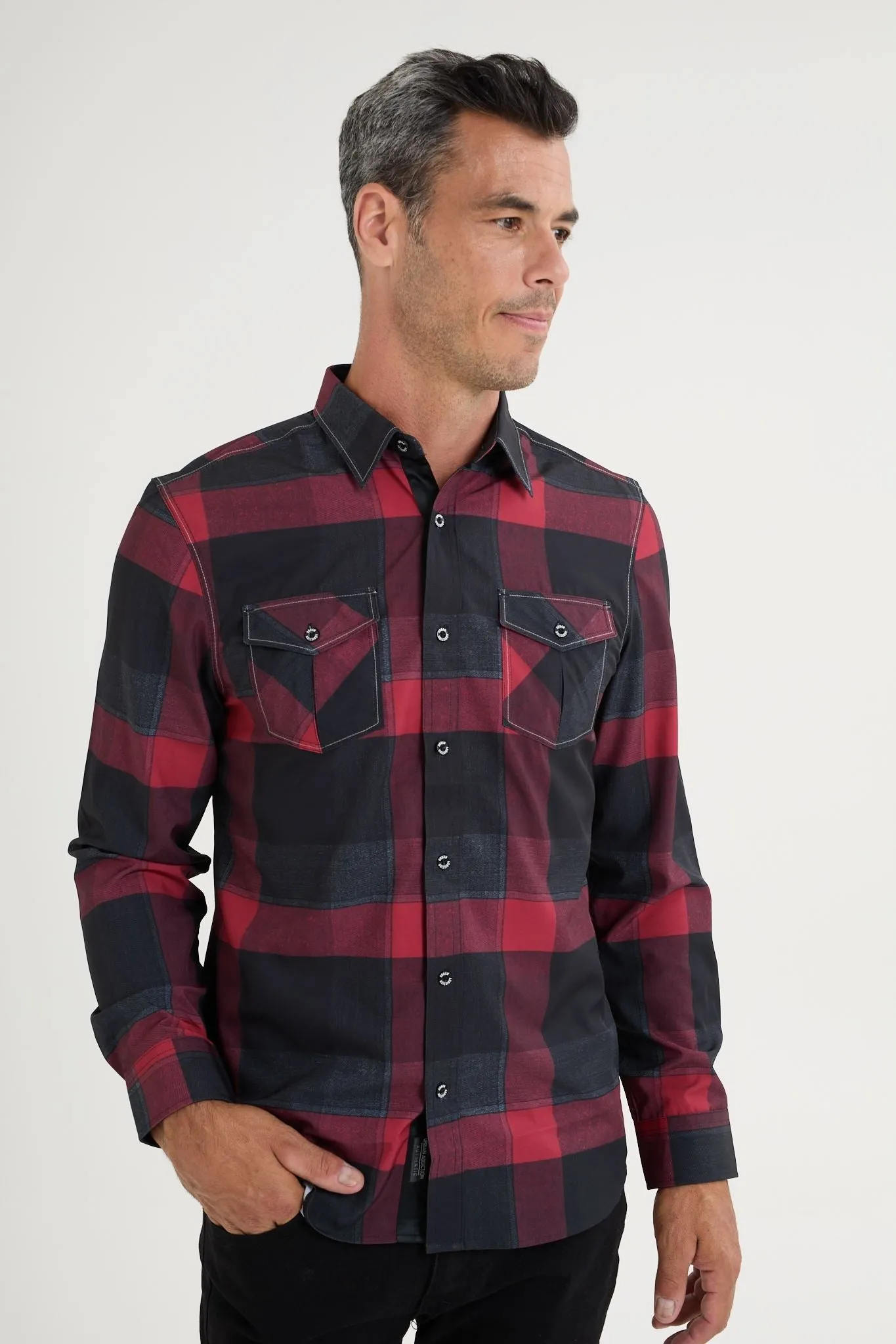 Stretch Plaid Shirt