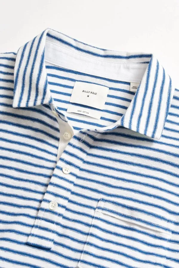 Stripe Hemp Cotton Polo