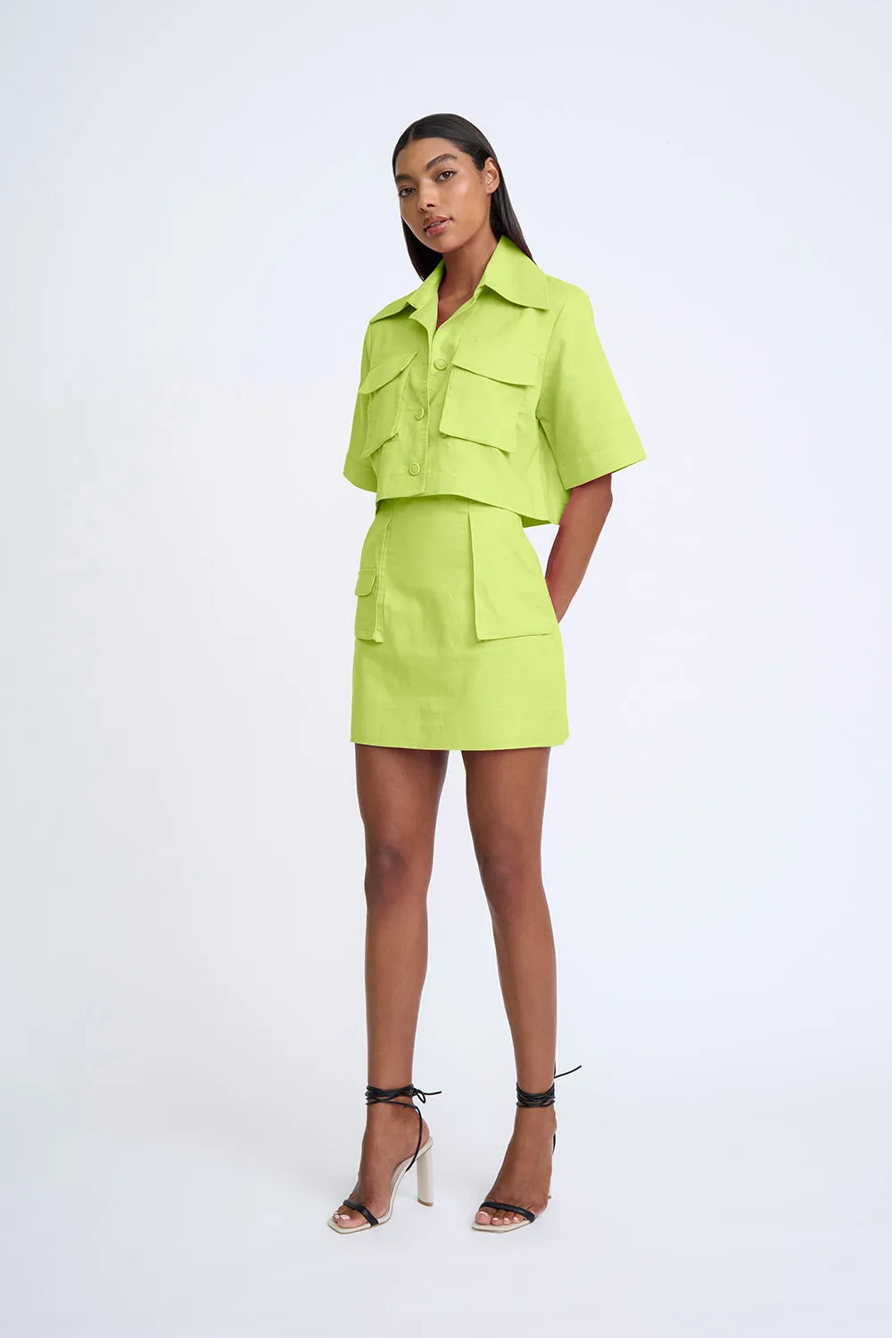 Sunny Lime Pocket Mini Skirt | Final Sale - Sunny Lime