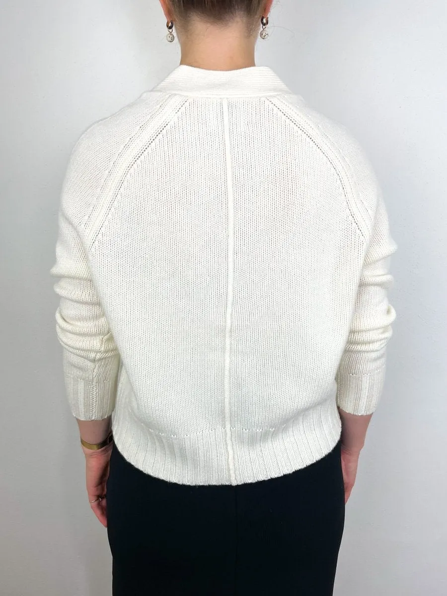 V Cardigan in Fleur De Sel