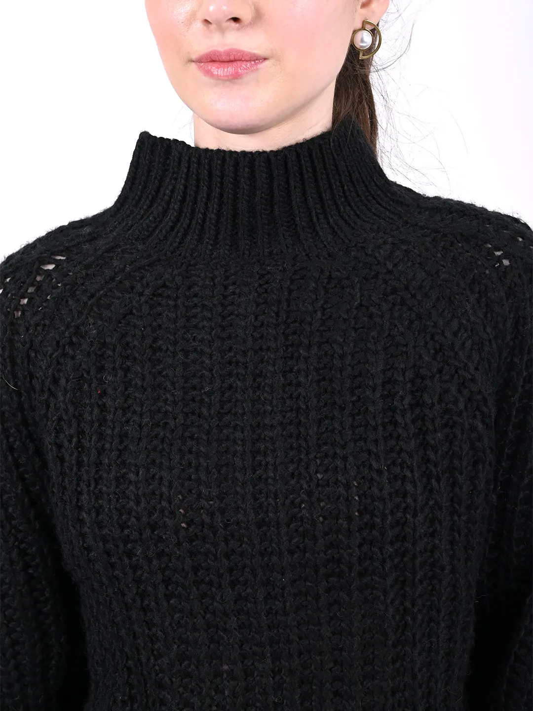 Women Black Turtleneck Sweater