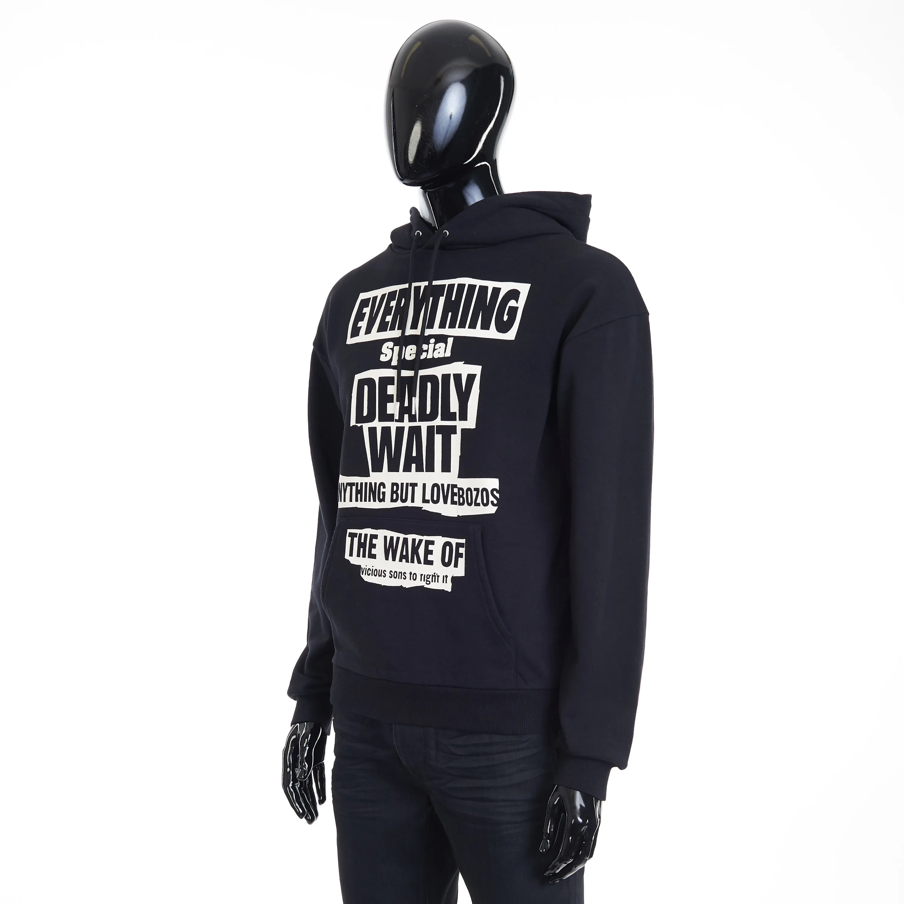 x ALAN VEGA Loose Hoodie "Everything Special Deadly Wait" Print In Cotton Fleece